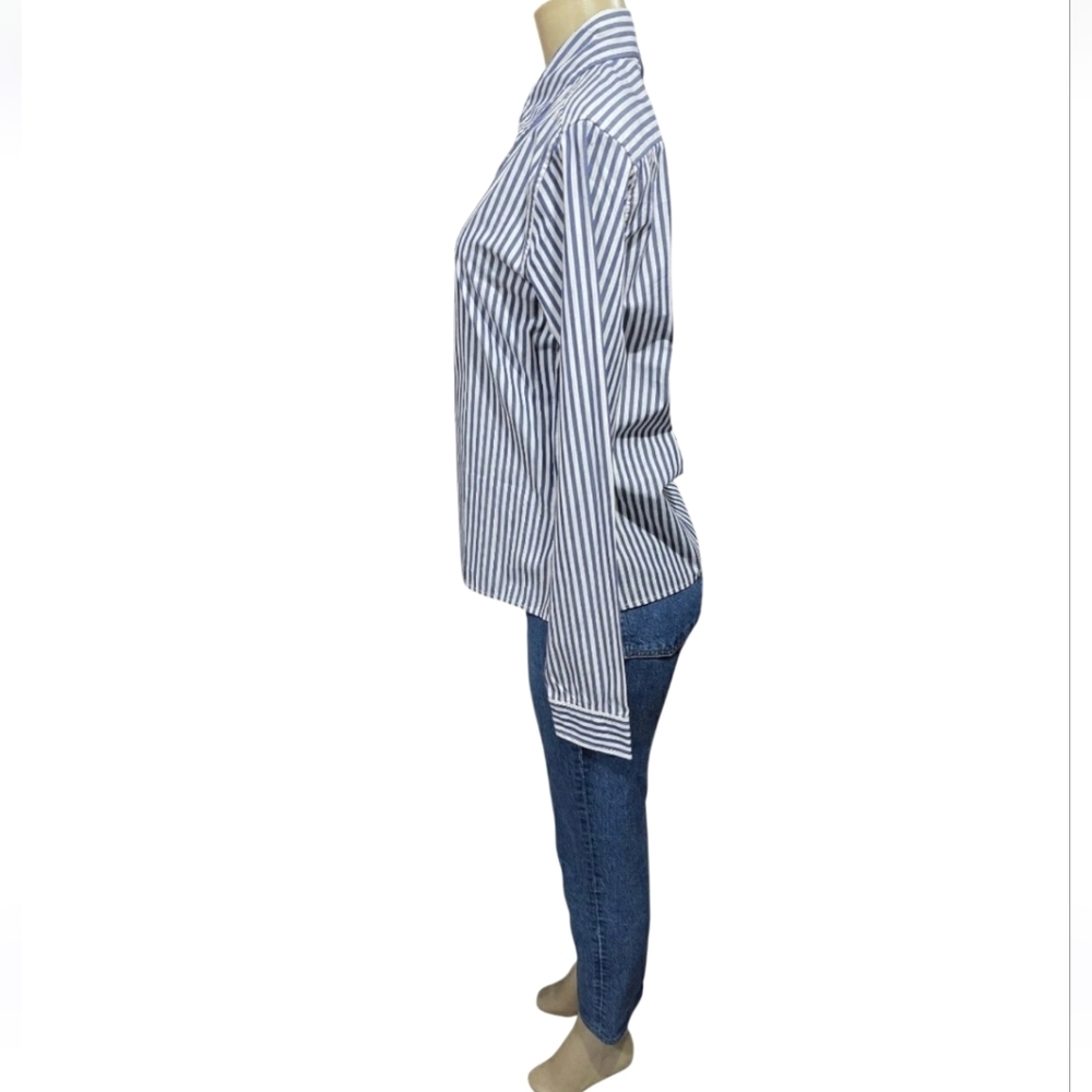 Ralph Lauren Polo Jeans Co. Women Striped Collar Long Sleeve Button Up Shirt M - Picture 3 of 16